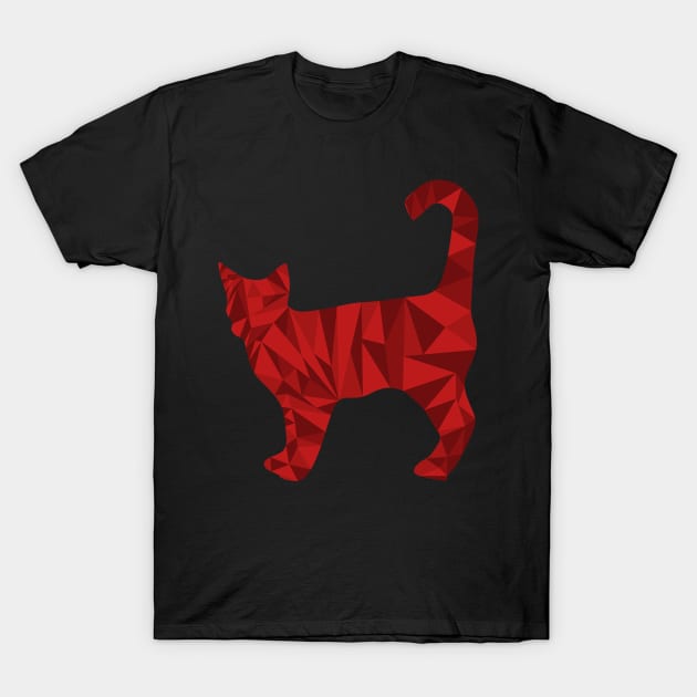 Cat-Abstract Triangle T-Shirt by Mysimplicity.art